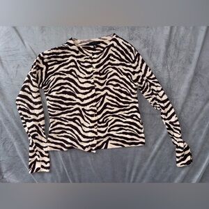 🐆 J.Crew Zebra Print Long Sleeve Top – Size Medium